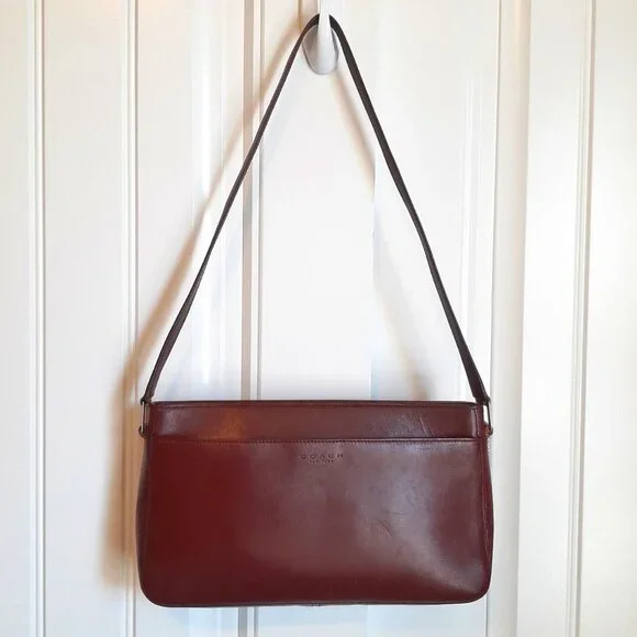 Old Coach Leather White Shoulder Bag Vintage Style Authentic